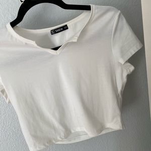Super basic white shirt.